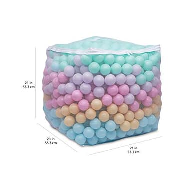 Amazon Basics BPA Free Crush Proof Plastic Ball, Pit Balls with Storage Bag, Toddlers Kids 12+ Months, 1000 Count, 1000 Balls, 6 Pastel Colors - Image 5