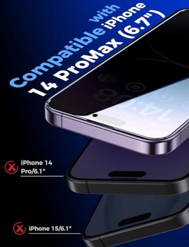 MAGIC JOHN 2 Pack for iPhone 14 Pro Max 6.7 inch Privacy Tempered Glass Screen Protector, Auto Dust-Elimination Installation, Easy Installation, Bubble Free - Image 3