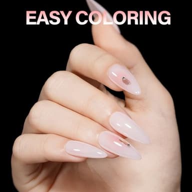 AILLSA Long Almond Nail Tips Full Cover Clear Gelly Nails Tips Half Matte Acrylic Tips Pre-Filed Fake Press on Nail Tips for Extension Home DIY Salon Manicure 216PCS 12 Sizes - Image 5