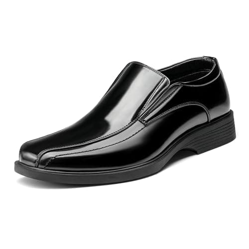 Bruno Marc Men's Square Toe Dress Loafers Shoes,Size 14W,5-Black Pat,CAMBRIDGEWIDE-05 - Image 1