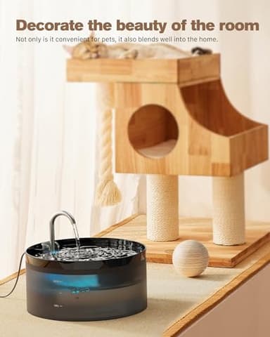 Cat Water Fountain: 108oz/3.2L Cat Fountain Super Silent Pet Drinking Dispenser - Water Fountains for Kitty Indoor - Quiet Pump and Faucet Design - Suitable for Cats and Dogs - BEMOONY - Image 2