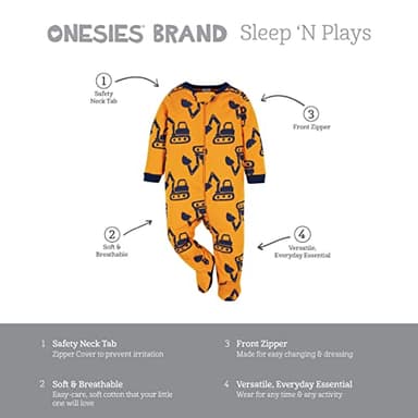 Onesies Brand Baby Boys 4-pack 'N Plays Footies And Toddler Sleepers, Truck, 3-6 Months US - Image 6