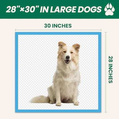 100 Count Large Dog & Cat Puppy Pee Pads - 28"x30" Absorbent Potty Training Pads | Leakproof Quick-Dry Disposable Pet Pads for Puppies, Dogs & Cats | Indoor, Outdoor, Litter Box, Housebreaking Use - Image 5