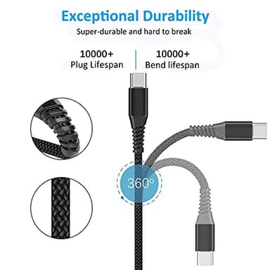 USB C Cable 10FT 2Pack USB A to Type C Charger Cable 3A Fast Charging Phone Cord for Samsung Galaxy S23 S22 S21 S20 A01 A02s A10e A11 A50 A52, Note 20 Ultra S21,Moto G Stylus Power G7 G6 Z4,LG G7 G8 - Image 6