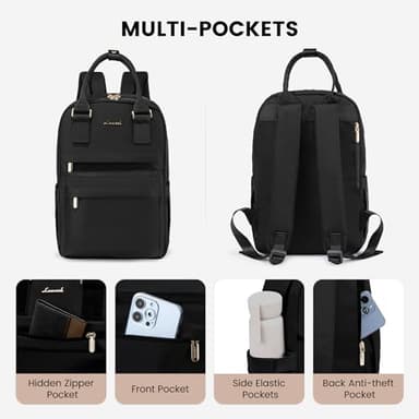 LOVEVOOK Backpack purse for Women, 14 Inch Laptop backpack Cute Waterproof Backpacks Stylish Travel Bags Vintage Daypacks Bookbag for College School Work - Image 2