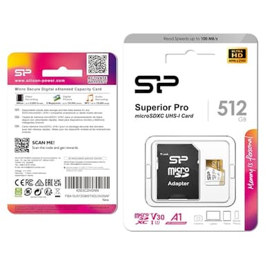 Silicon Power 512GB Micro SD Card U3 SDXC microsdxc High Speed MicroSD Memory Card with Adapter - Image 5