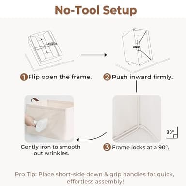 StorageWorks Storage Bins, Shelves Baskets for Organizing, Large Fabric Closet Organizers with Handles, Metal Frame, Natural Color, 2-Pack - Image 5