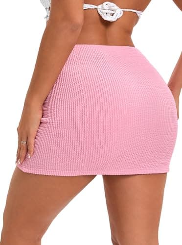 Justalwart Women Sequin Pink Knit Mini Skirt (US 0-2) - Image 3