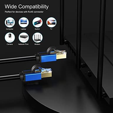 Abireiv Cat7 Ethernet Cable 150ft, Cat7 Outdoor Cable Triple Shielding SSTP 10Gbps 600MHz Ethernet Patch Cable for Modem Router LAN RJ45, UV/Water Proof, Direct Burial, PE Jacket - Image 5
