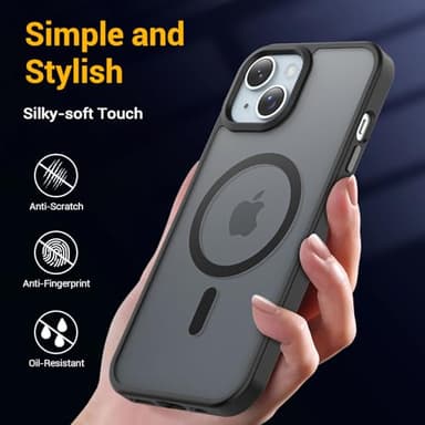 Temdan for iPhone 14 Plus Case & iPhone 15 Plus Case, Compatible with Magsafe, Anti-Yellowing, Military-Grade Protection, Shockproof Slim Magnetic Phone Case Cover, Black - Image 7