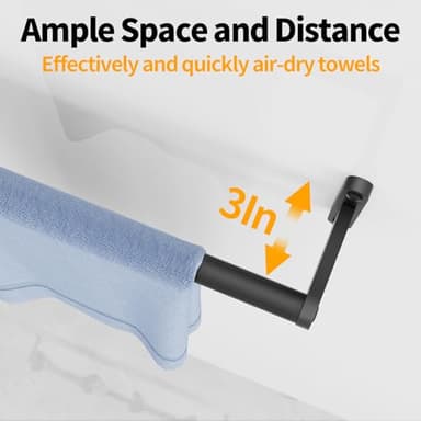 Towel Racks for Bathroom 24 Inch, Towel Bar for Bathroom Wall, Heavy Duty Bathroom Hand Towel Holder Organizer, Single Bath Towel Bar Wall Mounted, Matte Black - Image 5