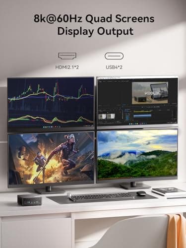 KODLIX AD69 Mini PC, AMD Ryzen 9 6900HX(8C/16T, Up to 4.9GHz), Mini Computers with Radeon 680M GPU, 32GB DDR5 1TB SSD, 8K@60Hz Quad Display 2xUSB4+2xHDMI2.1, WiFi6E/BT5.3/2.5G LAN/4x USB3.2 (Renewed) - Image 6