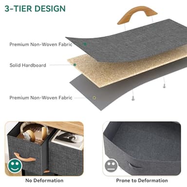 YITAHOME Dresser with 7 Drawers Storage Tower, Organizer Unit for Bedroom, Living Room, Hallway, Closets & Sturdy Steel Frame, Wooden Top & Easy Pull Fabric Bins, Grey - Image 9