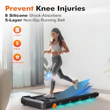Walking Pad Treadmill with Incline, 3-Levels 300 lbs Capacity 4 in 1 Portable Under Desk Treadmill for Home Office Apartment, Mini Space-Saving Compact Design, 2.5HP Ultra-Quiet, Heavy Duty Black - Image 7