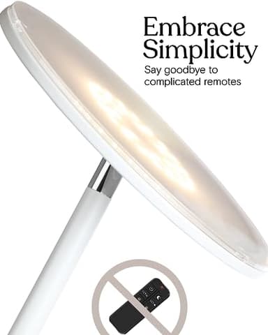 Brightech Sky LED Torchiere Super Bright Floor Lamp - Contemporary, High Lumen Light for Living Rooms and Offices - Dimmable, Indoor Pole Uplight for Bedroom Reading - White - Image 6