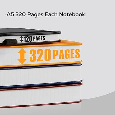 Hardcover Lined Notebook Journal for Writing, 320 Pages Leather Thick College Ruled Notebook Journal with 100GSM Paper, A5 (5.7'' X 8.4'') Daily Journal for Women Men Work Organization, Black - Image 3