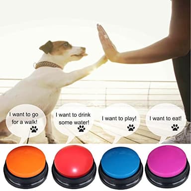Artist Unknown 4 Color Voice Recording Button, Dog Buttons for Communication Pet Training Buzzer, 30 Second Record & Playback, Funny Gift for Study Office Home - 4 Color Packs - Image 3