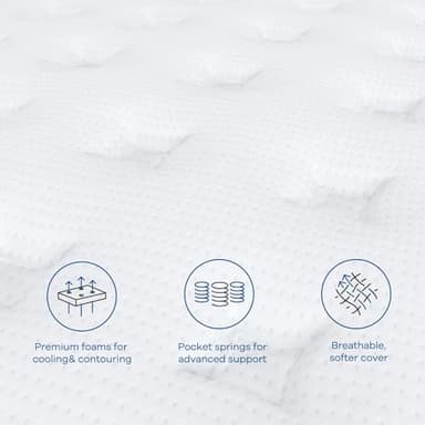 Coolvie Queen Mattress Firm, Strong Coils Hybrid Mattresses for Extra Lumbar & Hip Support, Cooling Knit Fabric Cover- CertiPUR-US® Certified Foam/ 80x60x12, 12 Inch Mattress Queen Size in a Box - Image 7