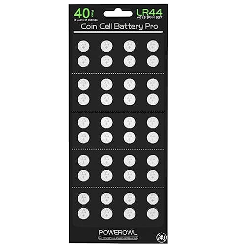 POWEROWL High Capacity LR44 Batteries 40 Pack, L1154F AG13 357 303 SR44 A76 Premium Alkaline Battery 1.5V Button Coin Cell Batteries - Image 1