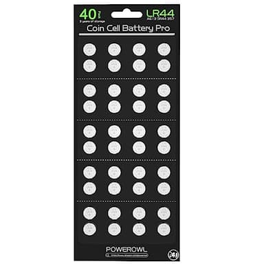 POWEROWL High Capacity LR44 Batteries 40 Pack, L1154F AG13 357 303 SR44 A76 Premium Alkaline Battery 1.5V Button Coin Cell Batteries - Image 1
