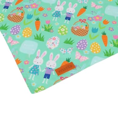PTDECOR Easter Dog Bandana, Reversible Rabbit Easter Egg Dog Scarf, Multi Size, White Green Bandanas for Medium Large Dogs Pets (White&Green, Large) - Image 6