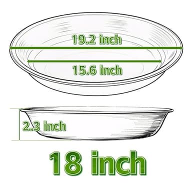 MSKIAUO 2 Pack of 18 19 inch Plant Saucer, Large Deep Plastic Flower Planter Saucers and Drip Trays for Indoors Outdoors, Heavy Durable Plant Plate Water Catcher, Tray for Planter 15-19" (18", Black) - Image 2