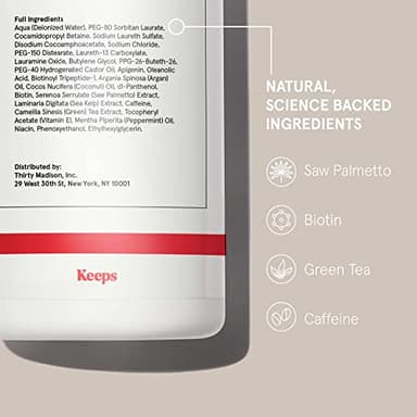Keeps Hair Regrowth Treatment Mens Shampoo for Fuller, Thicker Looking Hair, 8 oz - Thinning and Hair Growth Shampoo for Men - DHT Blocker - Infused with Biotin, Caffeine, & Saw Palmetto - Image 2