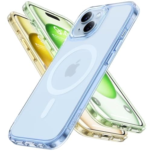 TORRAS Magnetic Case for iPhone 14/15, Compatible with MagSafe, Clear Blue - Image 1