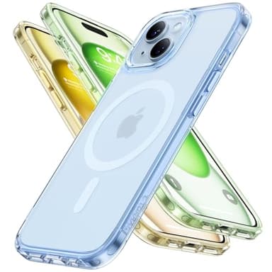 TORRAS Magnetic Case for iPhone 14/15, Compatible with MagSafe, Clear Blue - Image 1