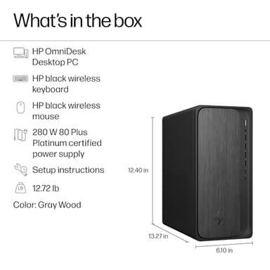 HP OmniDesk Desktop Computer PC, AMD Ryzen 7 8700G, 32GB DDR5 Memory, 1TB NVMe SSD, Radeon 780M Graphics, Wi-Fi 6 + Bluetooth 5.4 (Includes Keyboard + Mouse) - Image 6