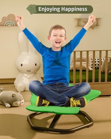 Daisybreath Spinning Chair for Autistic Kids, Kids Swivel Chair Sensory Seat for Autism ADHD Children, Autism Swivel Sensory Toy, Training Body Coordination, Green - Image 2