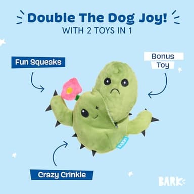 Barkbox 2 in 1 Interactive Plush Dog Toy - Rip and Reveal Toy for Dogs and Puppies - Stimulating Squeaky Pet Toys | Consuela Cactus (Small) - Image 2