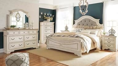 Signature Design by Ashley Realyn | French Country 7-Drawer Two-Tone Dresser – Fully Assembled, Decorative Corbels, Chipped White with Distressed Wood Top - Image 12