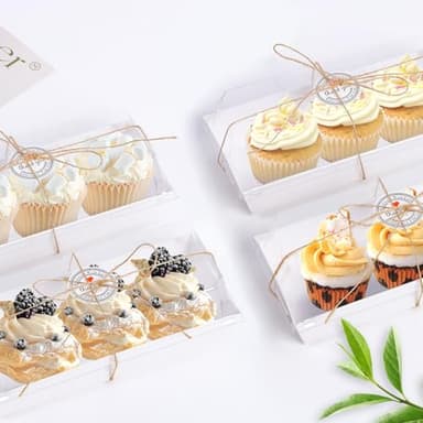 PFAMKEER 100 Pack Small Charcuterie Boxes with Clear Lids,White Mini Charcuterie Box, Disposable Food Containers, 7 * 3 * 2.5Inch Dessert Boxes for Sandwich (White, 7 * 3 * 2.5inch/100pcs) - Image 4