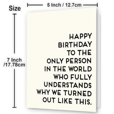 Hqulpr Funny Happy Birthday Cards for Sister & & Mom & Brother & Men & & Women, Best Firend, Greeting Card=7in x 5in(Folded), Envelope = 7.5in x 5.5in - Image 4