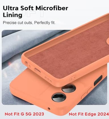 LeYi for Motorola-G-5G-2024 Case: ใ๐๐จ๐ญ ๐
๐ข๐ญ ๐๐ญ๐ฒ๐ฅ๐ฎ๐ฌใ with 2Pcs Tempered Glass Screen Protector, Soft Microfiber Lining Silicone Protective Phone Case for Moto G 5G - 2024, Orange - Image 5