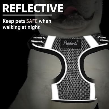 PUPTECK Dog Harness and Leash Set Small Sized, Step in No Pull Adjustable Puppy Cat Harness Reflective Pet Vest - Image 4