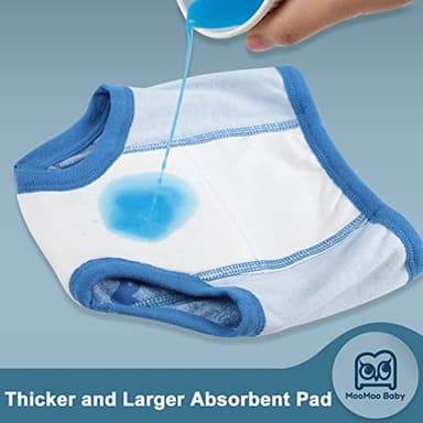 MooMoo Baby Potty Training Underwear 10 Packs Absorbent Toddler Training Pants for Boys and Girls Cotton 3T - Image 2