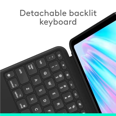 Logitech Combo Touch iPad Air 11 inch Case M2 (2024), iPad M3 & Air (4th & 5th gen - 2020, 2022) Keyboard Case with Kickstand - Midnight Black - Image 3