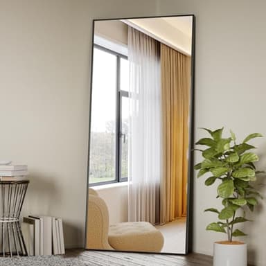 Koonmi 71"x26" Mirror Full Length, Standing Hanging or Leaning Against Wall Floor Mirrors, Full Body Floor Mirror for Bedroom Living Room, Black - Image 5