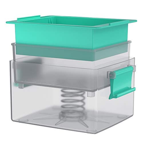 Large Tofu Press, Yarkor Tofu Presser for 12-16 oz Bricks Firm Tofu or Extra Firm Tofu, Built-in Drip Tray, Simple and Effective Design, Dishwasher Safe, Fit for 16oz Tofu, Tofu Recipe Included - Image 1