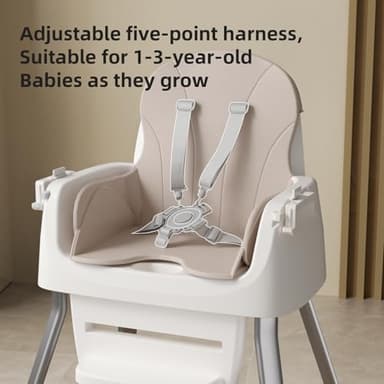 Portable Baby Highchair for Months Infants and Toddlers with 5 Point Harness Convertible Comfortable Seat for Cozy Eating Table Sit Up High Chair and Seats for Sitting Up Back Booster Feeding Chairs - Image 7