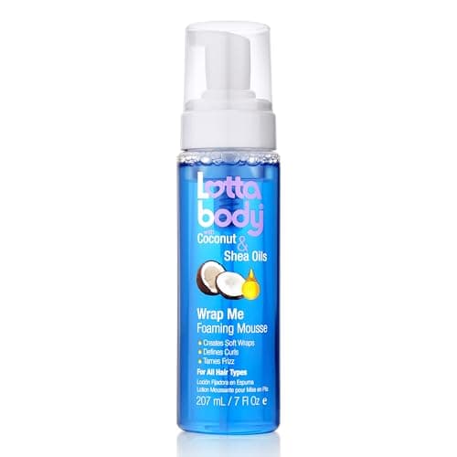 Lottabody Coconut Oil and Shea Wrap Me Foaming Curl Mousse , Creates Soft Wraps, Hair Mousse for Curly Hair, Defines Curls, Anti Frizz, 7 Fl Oz - Image 1