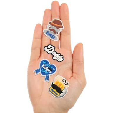 mortd 10 Pack Father's Day Shoe Charms Decoration, I LOVE DAD Charms for Shoes Bracelets, PVC Shoe Decoration Accessories for Father's Day Party Supplies Dad Birthday Gifts - Image 4