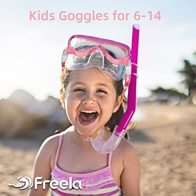 Freela Kids Mask Swim Goggles Swimming Goggles for 6-14 4-7 8-12, Kids Swim Goggles with Nose Cover Anti Fog Clear View Snorkeling Gear Mask Youth Girls Boys Junior Water Pool Beach Open Water Glasses - Image 7