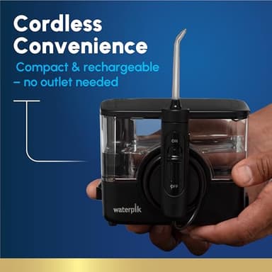 Waterpik ION Professional Water Flosser, Rechargeable and Portable for Teeth, Gums, Braces, 10 Settings, 7 Flossing Tips For Multiple Users And Needs, ADA Accepted, WF-12 Black, Packaging May Vary - Image 6