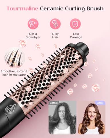 Lopeie 5 in 1 Wand Curling Iron Set, Hair Styling Tools with Thermal Brush and 4 Interchangeable Ceramic Barrels from 1/2 to 1 1/2 inch, Fast Heating, Dual Voltage Hair Curler, Gifts for Women - Image 3