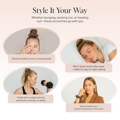 Kitsch Ultra-Petite Satin Scrunchies for Women - Softer Than Silk Scrunchies | Hair Ties No Damage for Frizz-Free Sleep | Perfect for Day or Night Hair Accessories - Eucalyptus, 6 pcs - Image 5