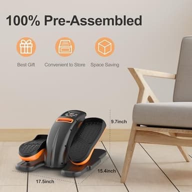 Under Desk Elliptical Machine, Ellipse Leg Exerciser as Seen on TV for Seniors with 12 Speeds, Mini Electric Seated Eclipse Exercise Training, Quiet & Portable Pedal Exerciser with Remote Control - Image 8