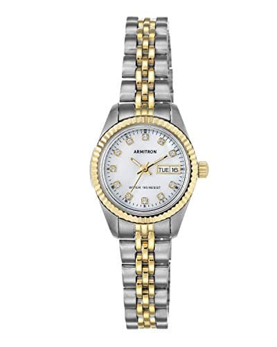 Armitron Women's 75/2475MOP Genuine Crystal Accented Two-Tone Bracelet Watch - Image 1